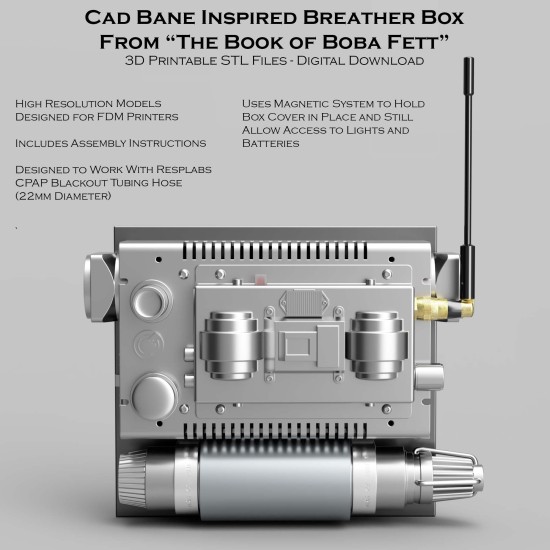 Cad Bane Inspired Breather Box STL Files for 3D Printing